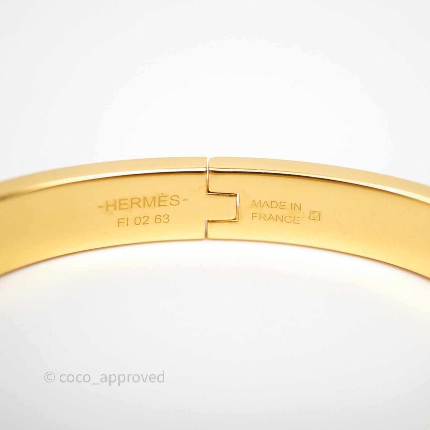Hermes Mini Clic Chaîne d'Ancre Maillon Bracelet Orfèvre Jaune Or / Blanc