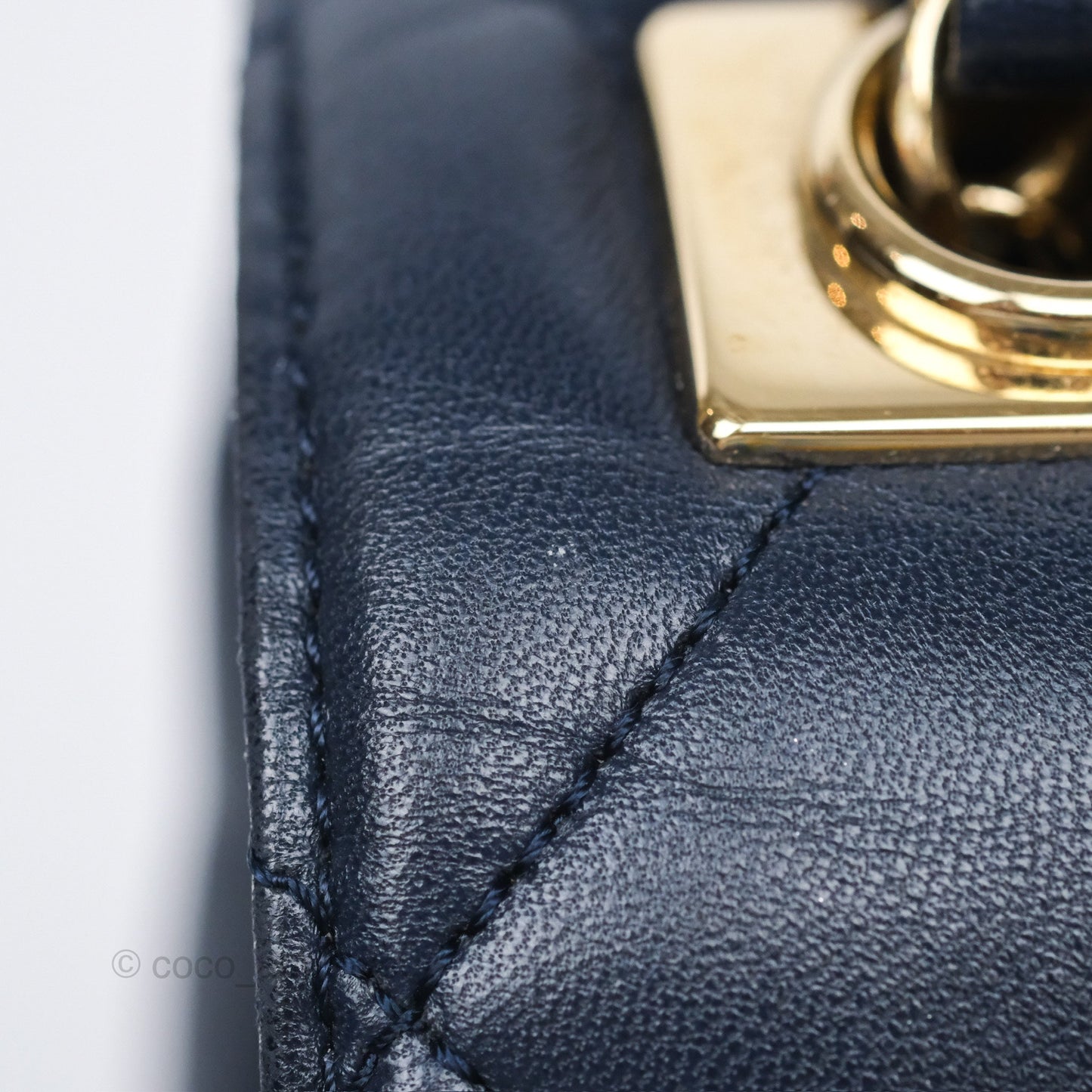 Chanel Small Trendy CC Navy Lambskin Gold Hardware