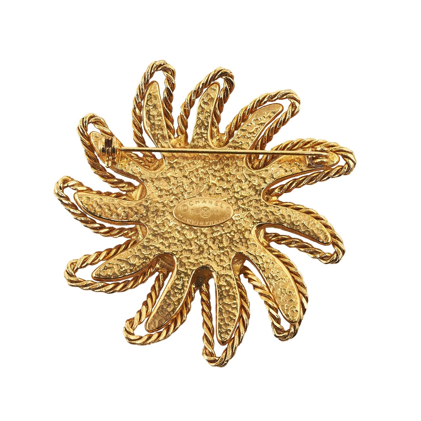 Luxury Chanel CC Sun Motif Brooch Costume Brooch