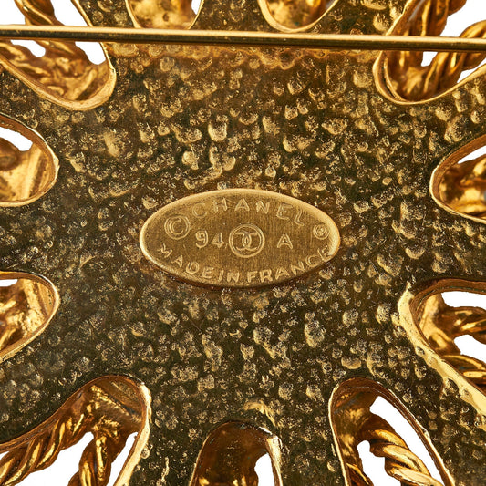 Luxury Chanel CC Sun Motif Brooch Costume Brooch