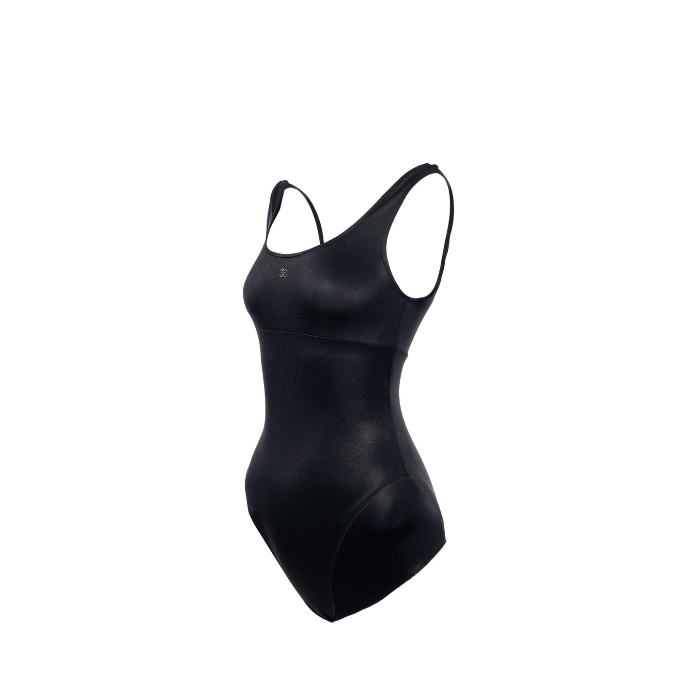 Chanel Size 36 24C CC Crystal Logo One-Piece Swimsuit Polyamide/Elastane Black