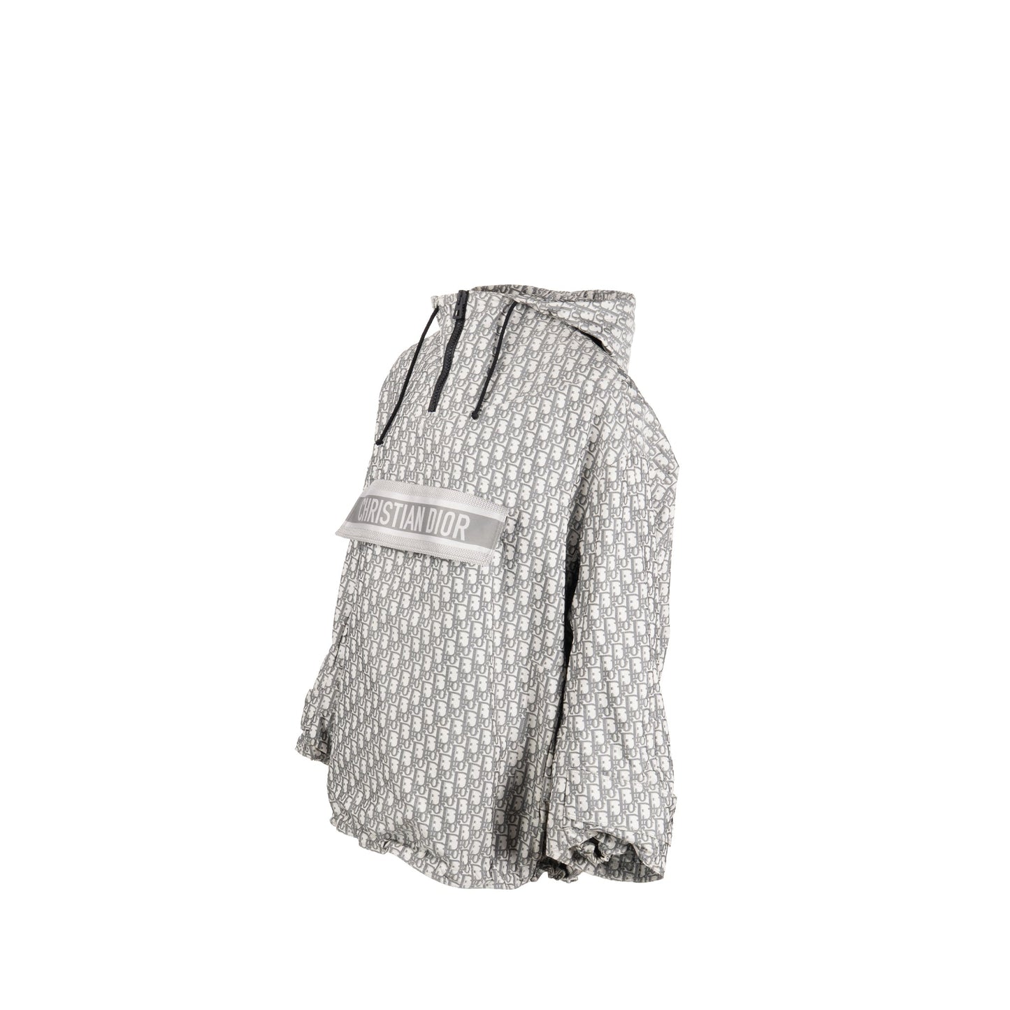 Dior Size XS Hooded Anorak Oblique Jacquard Technical Taffeta Grey