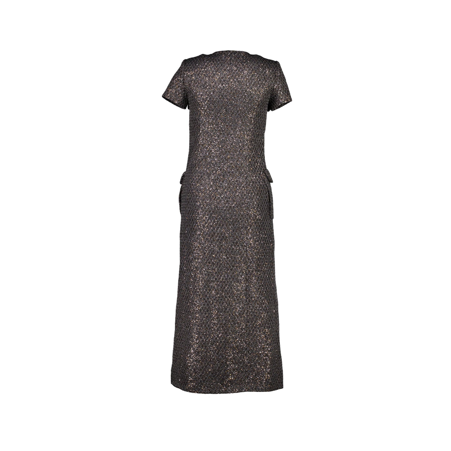 Chanel Size 34 21A Tweed Dress Polyester/Polyamide Black/Silver