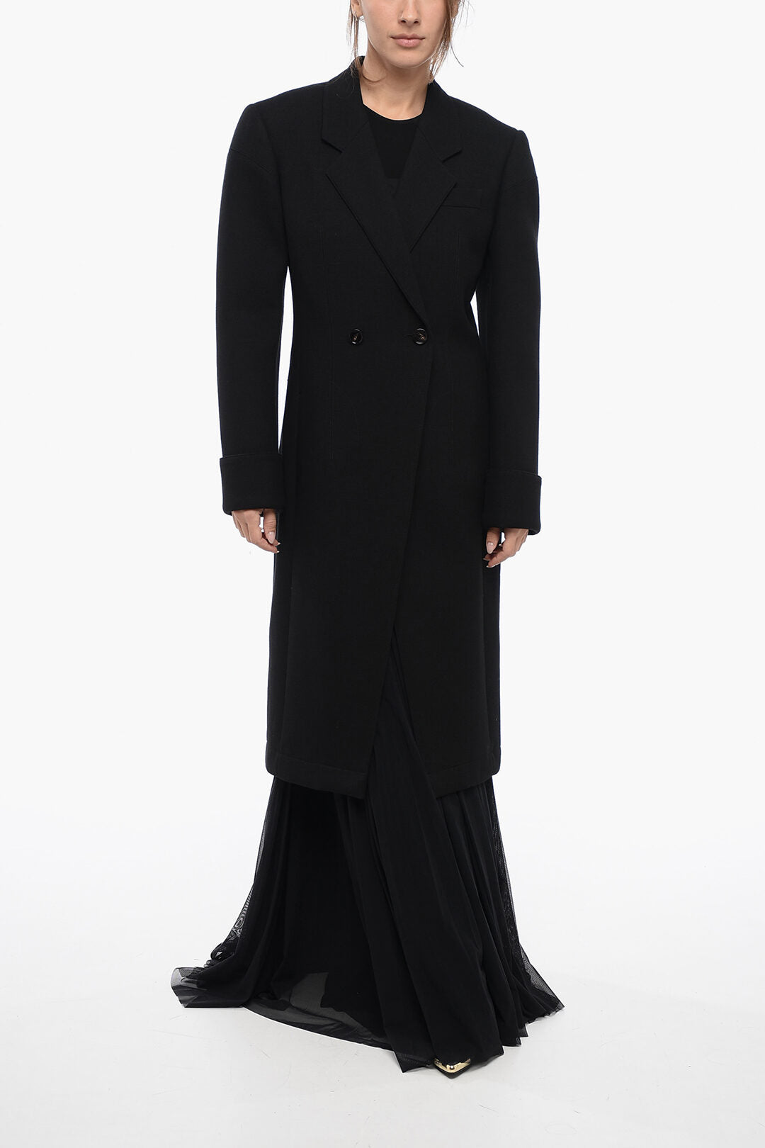 Luxury Bottega Veneta Half-Lined Double-Breasted Coat