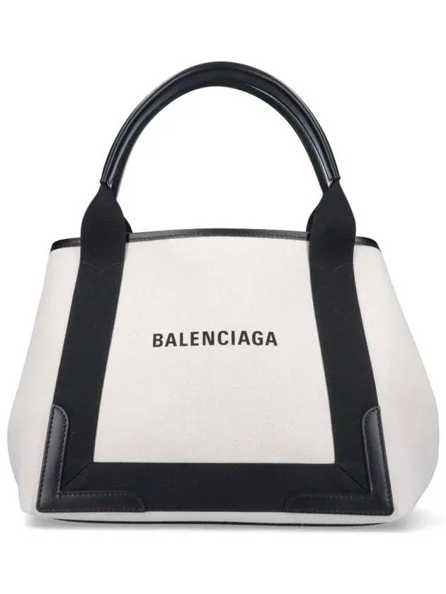 Luxury Balenciaga Cabas Small Tote Bag Natural Black