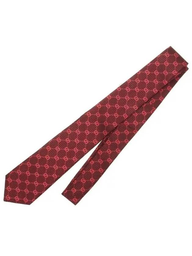 Luxury Gucci Trending 2025 GG Silk Jacquard Tie Bordeaux
