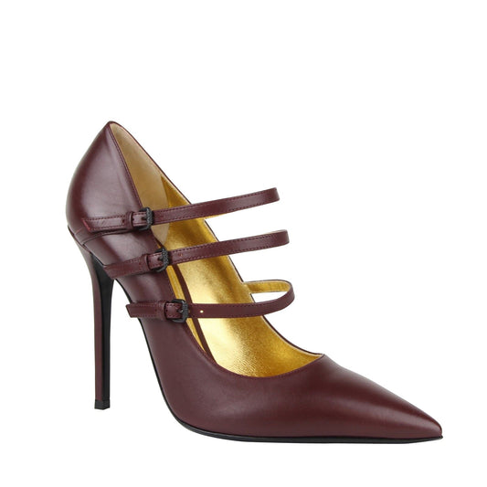 Luxury Bottega Veneta Women's 3 Straps  Leather Heels