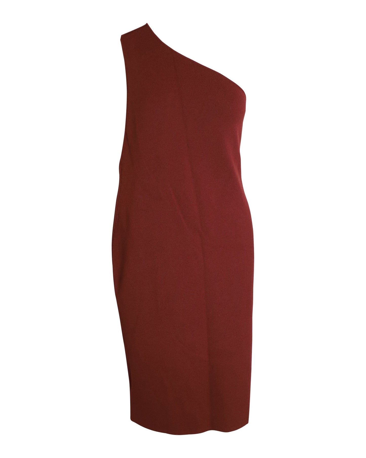 Luxury Bottega Veneta One Shoulder Dress in Rust Viscose