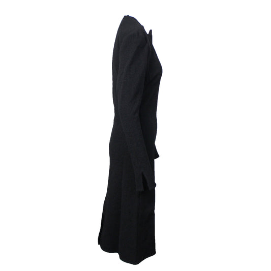 Luxury Bottega Veneta Stretch Cloque Straight Dress - Black