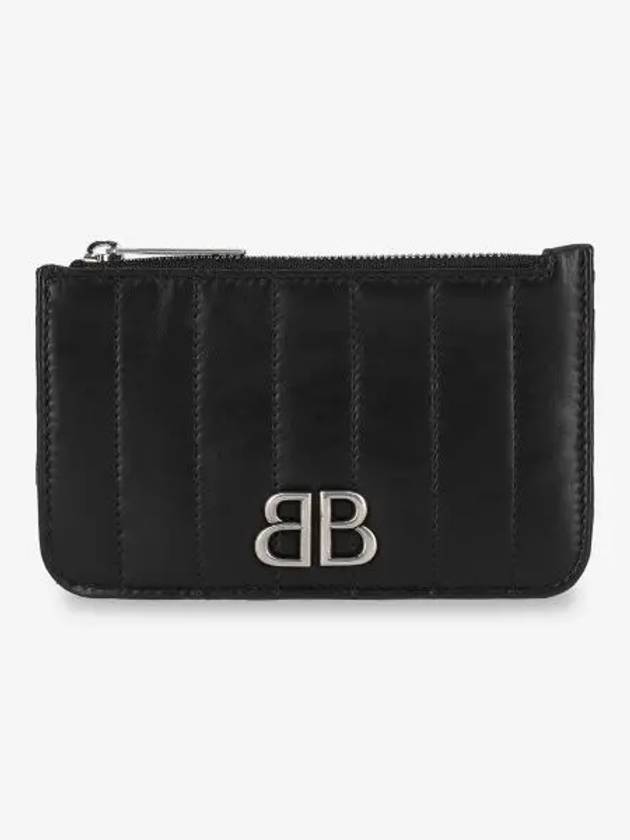 Luxury Balenciaga Monaco Long Coin Card Wallet Black
