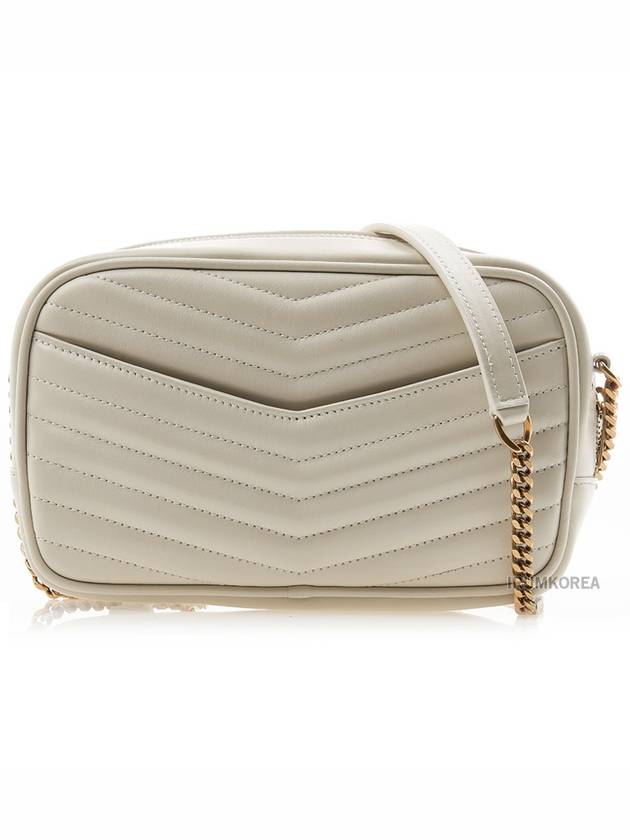 Luxury Saint Laurent Lou Small Leather Cross Bag White