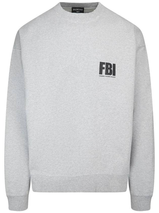 Luxury Balenciaga FBI Logo Sweatshirt Grey