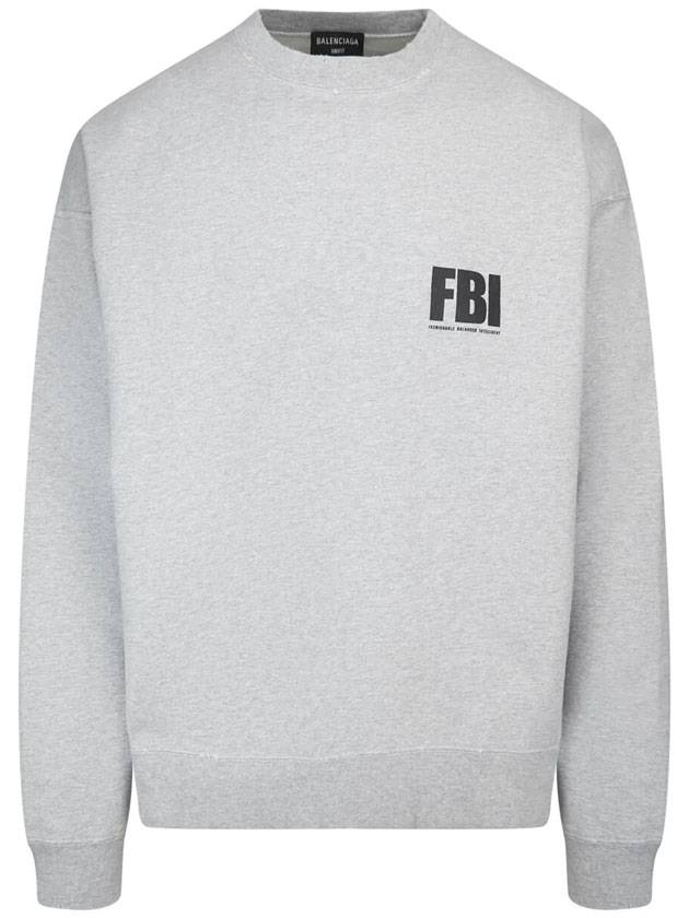 Luxury Balenciaga FBI Logo Sweatshirt Grey