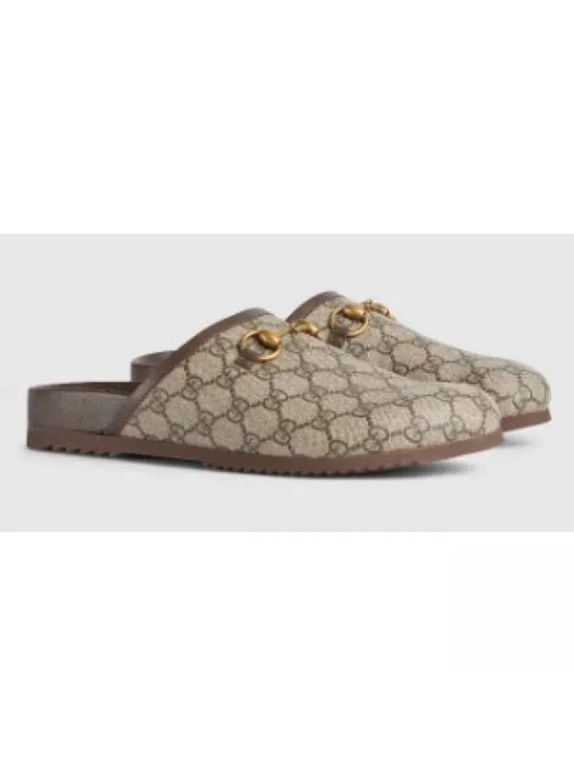 Luxury Gucci Trending 2025 GG Supreme Horsebit Slippers Beige