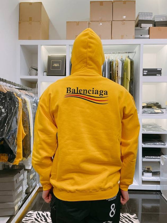 Luxury Balenciaga Wave Logo Hoodie Yellow