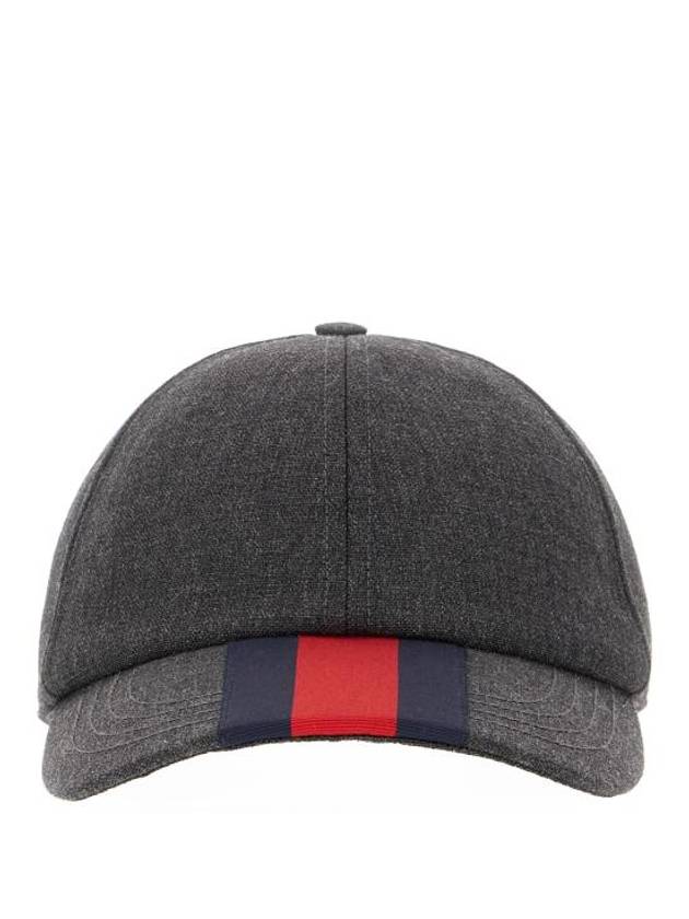 Luxury Gucci Trending 2025 Web Canvas Base Ball Cap Dark Grey