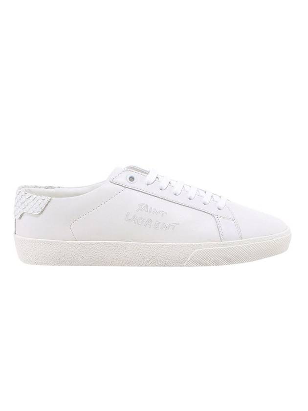 Luxury Saint Laurent Women's Court Classic Python Low Top Sneakers White