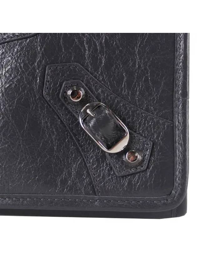 Luxury Balenciaga Classic Leather Clutch Bag Grease Fosil