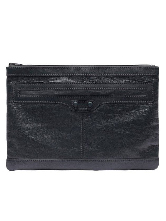 Luxury Balenciaga Classic Clip Clutch Bag Grey