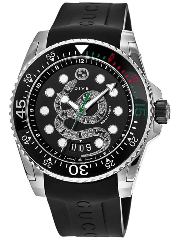 Luxury Gucci Trending 2025 Dive King Snake Rubber 45mm Watch Black