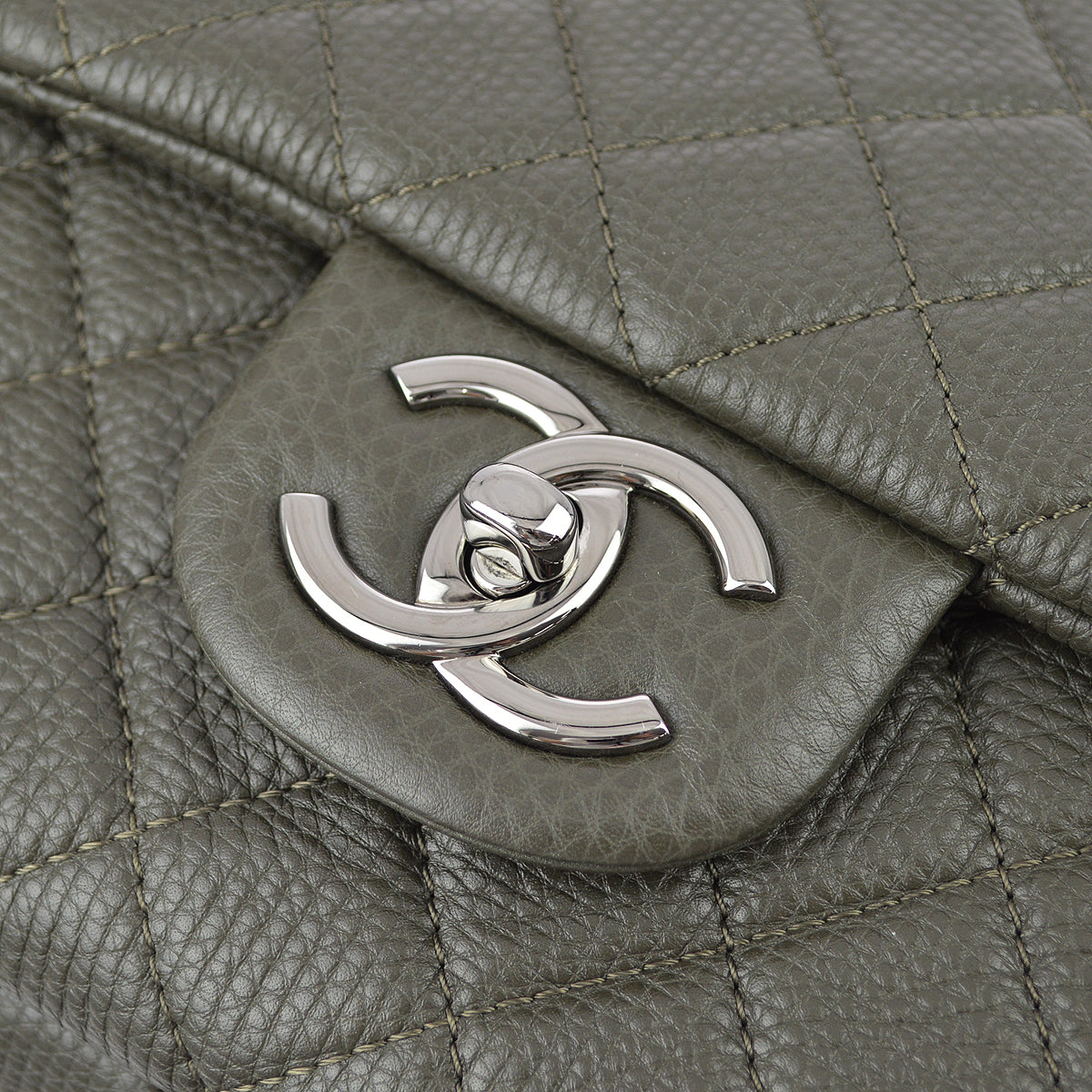 Luxury Chanel Gray Calfskin XXL Single Flap Shoulder Bag