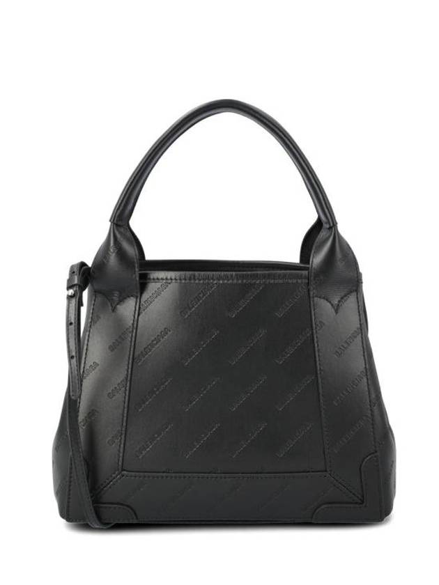 Luxury Balenciaga Navy XS Embossed Logo Tote Bag Black