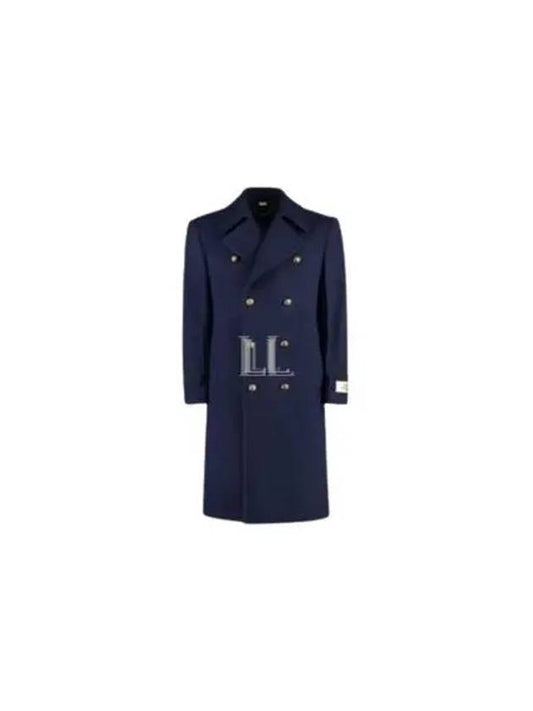 Luxury Gucci Trending 2025 Felt Wool Double Coat Dark Navy