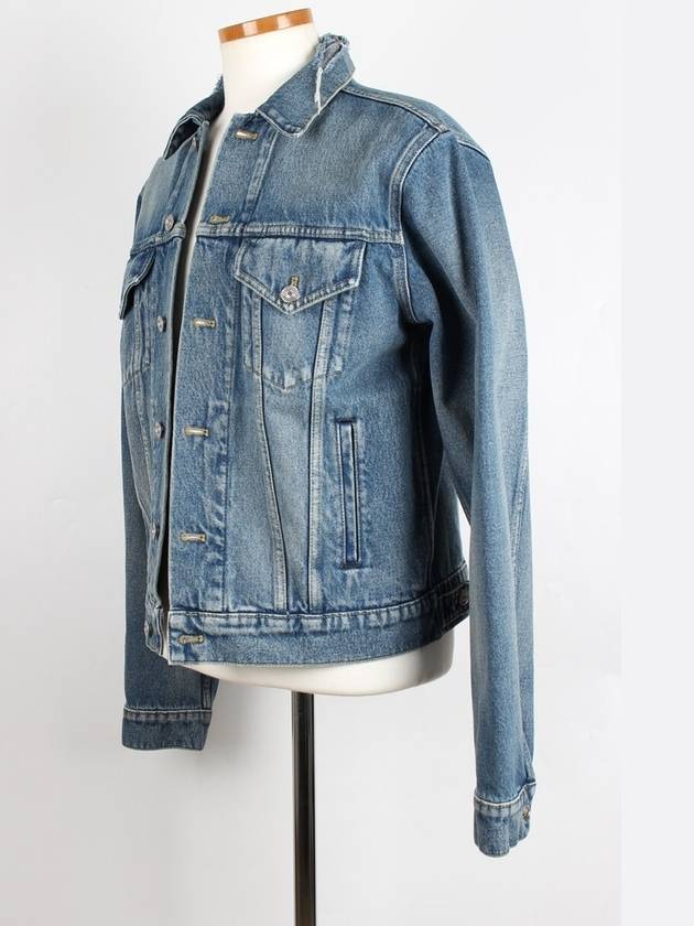 Luxury Balenciaga wave logo denim jacket 46