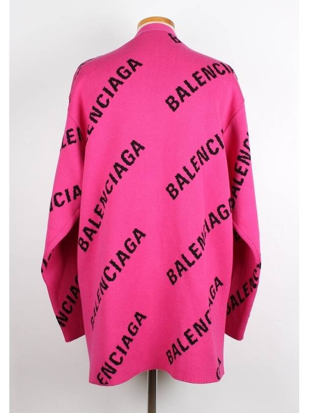 Luxury Balenciaga All over multi logo cardigan M