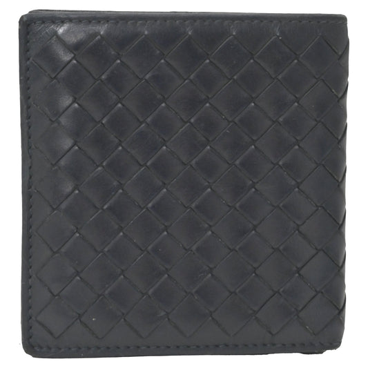 Luxury Bottega Veneta Bi-Fold Wallet in Black Intrecciato Leather