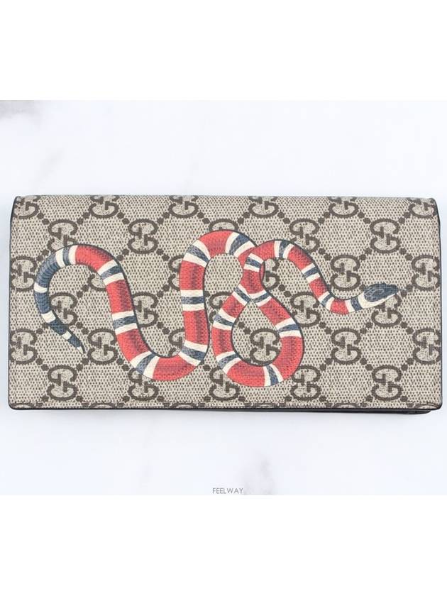 Luxury Gucci Trending 2025 Snake long wallet brown