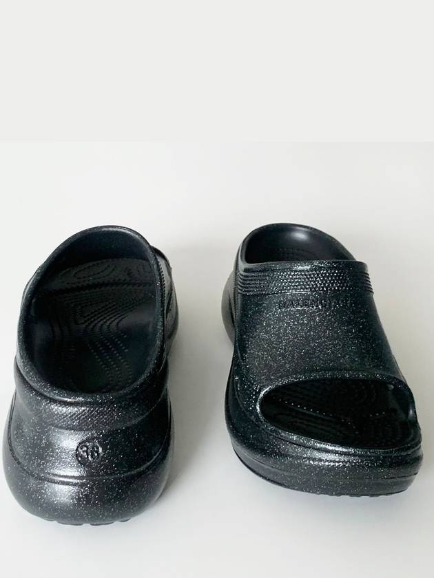 Luxury Balenciaga Pool Platform Slipper Black