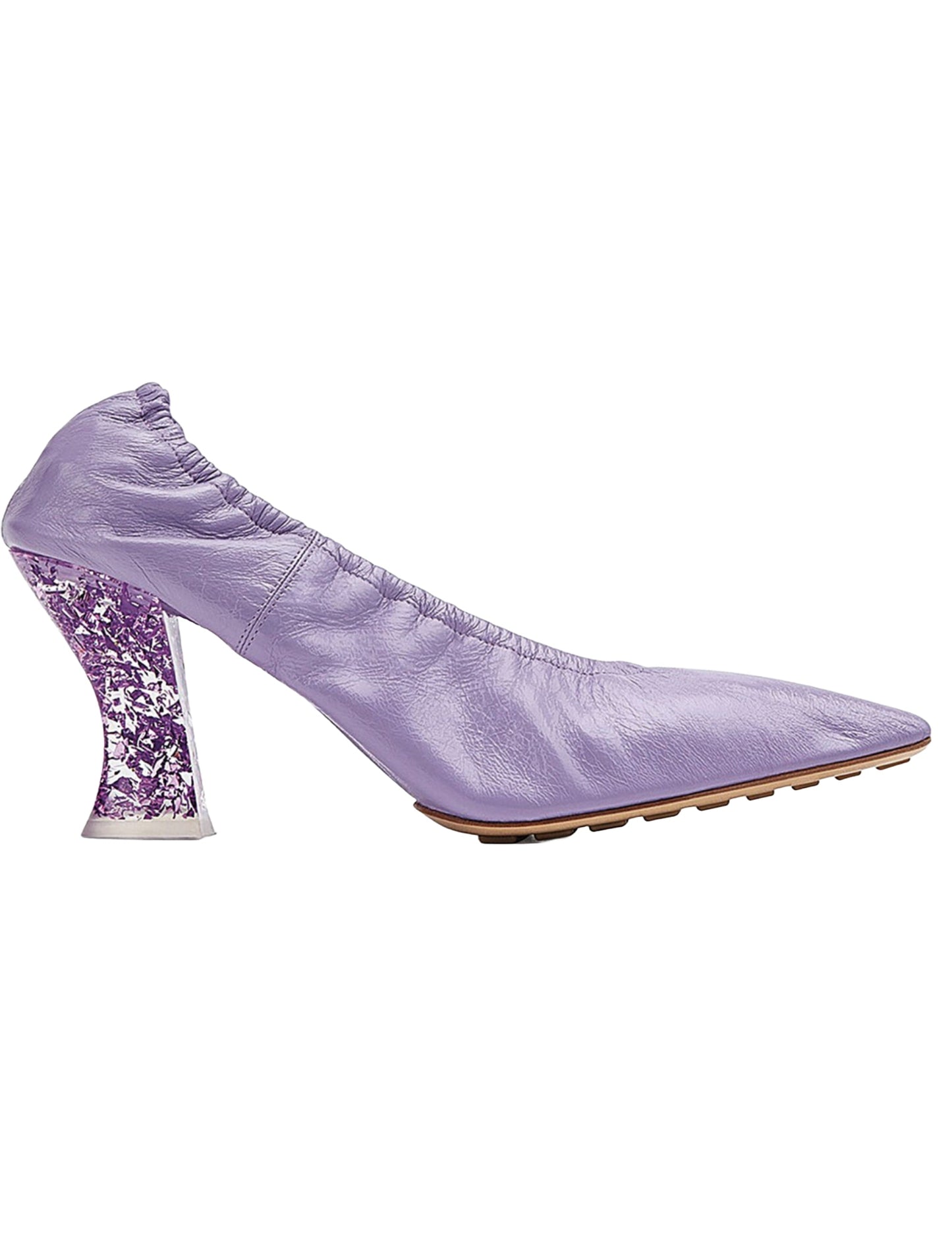 Luxury Bottega Veneta Glitter Heel Leather Pumps