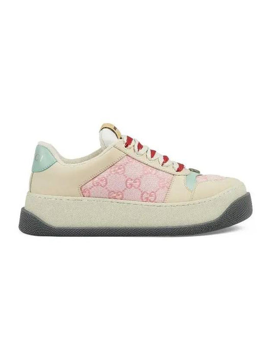 Luxury Gucci Trending 2025 Women's Screener Logo Low-Top Sneakers Pink