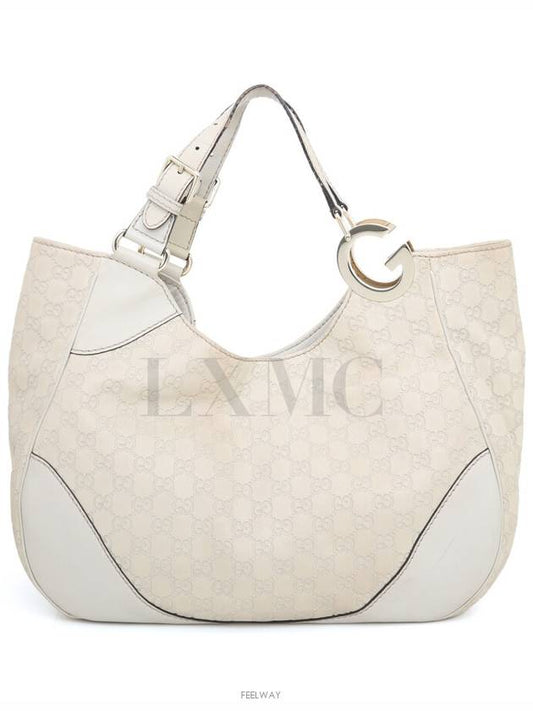 Luxury Gucci Trending 2025 Seema GG logo shoulder tote bag 203504 white gold