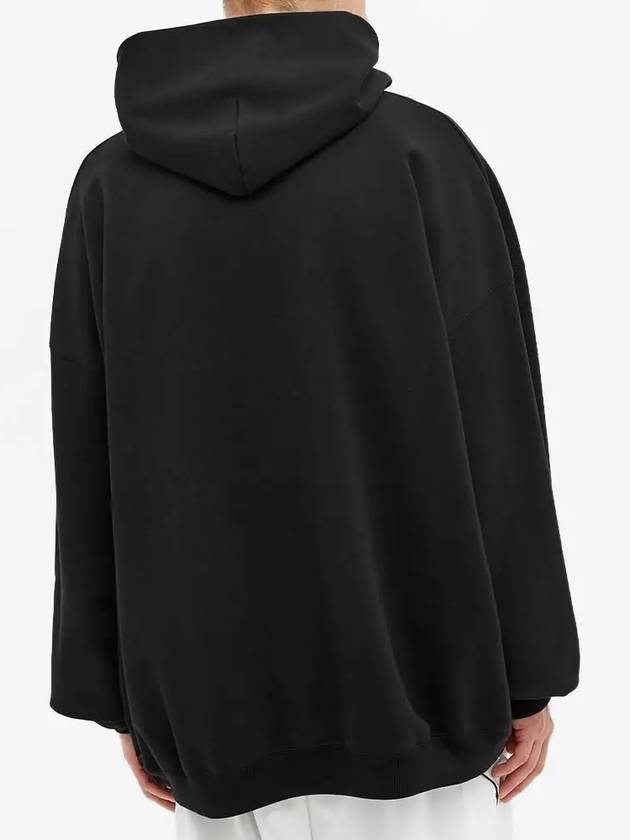 Luxury Balenciaga Gymwear Logo Print Cotton Hoodie Black