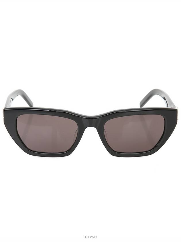 Luxury Saint Laurent Cat eye sunglasses SLM127 F black silver YSL logo