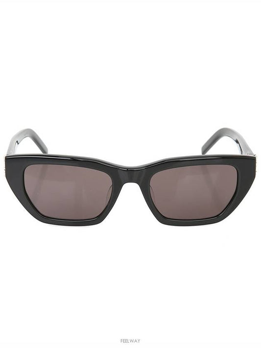 Luxury Saint Laurent Cat eye sunglasses SLM127 F black silver YSL logo