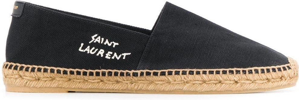 Luxury Saint Laurent Men's Espadrilles In Canvas in Black | Size 43 | 6059511P210