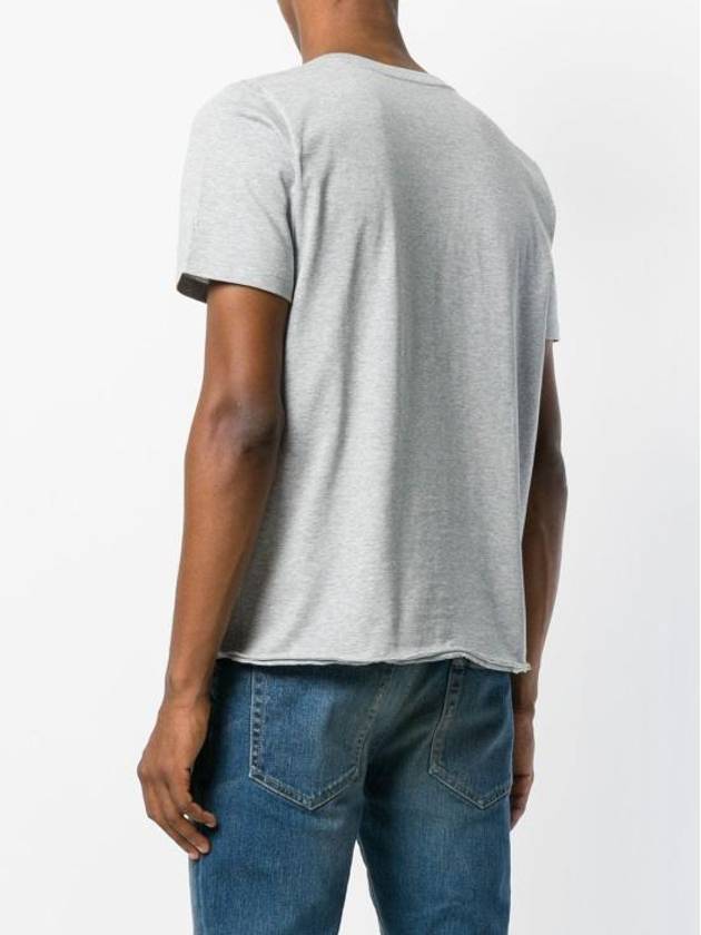 Luxury Saint Laurent Men's Small Logo Short Sleeve T-Shirt Grey