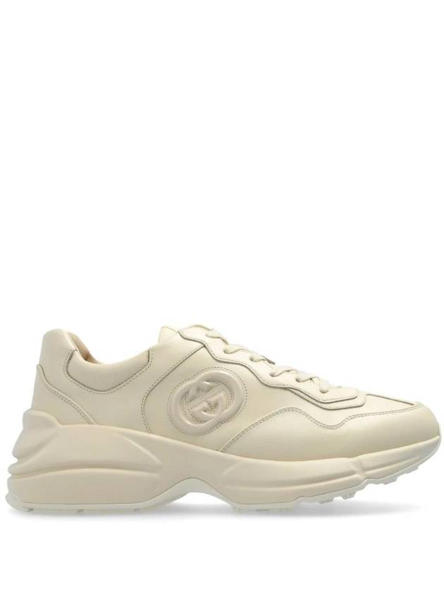 Luxury Gucci Trending 2025 Rhyton Leather Low Top Sneakers Ivory