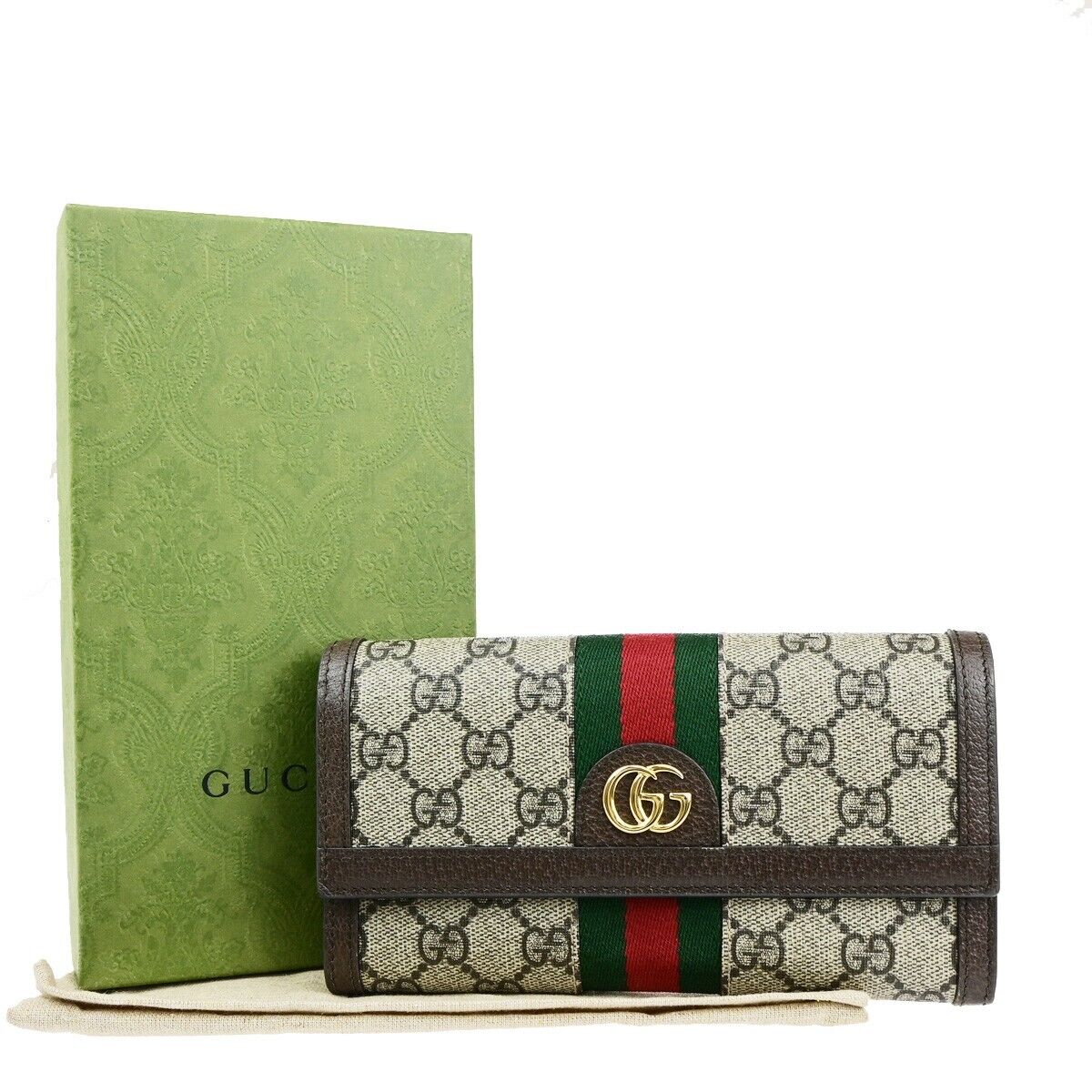 Luxury Gucci Trending 2025 Ophidia  Canvas Wallet