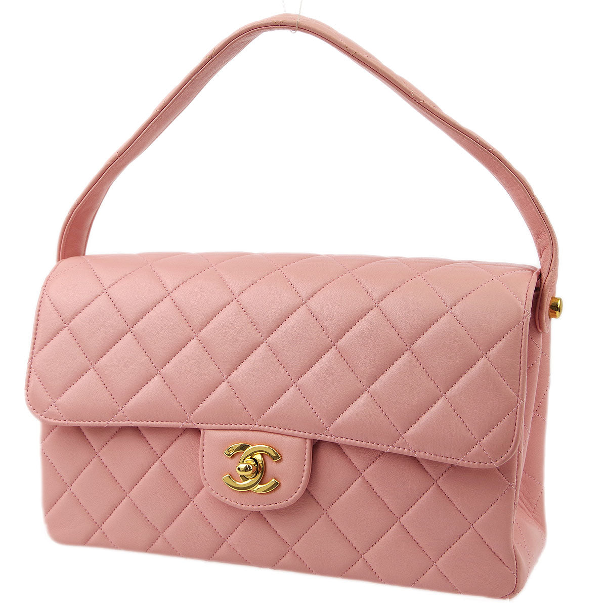 Chanel Pink Lambskin Double Sided Classic Flap Handbag