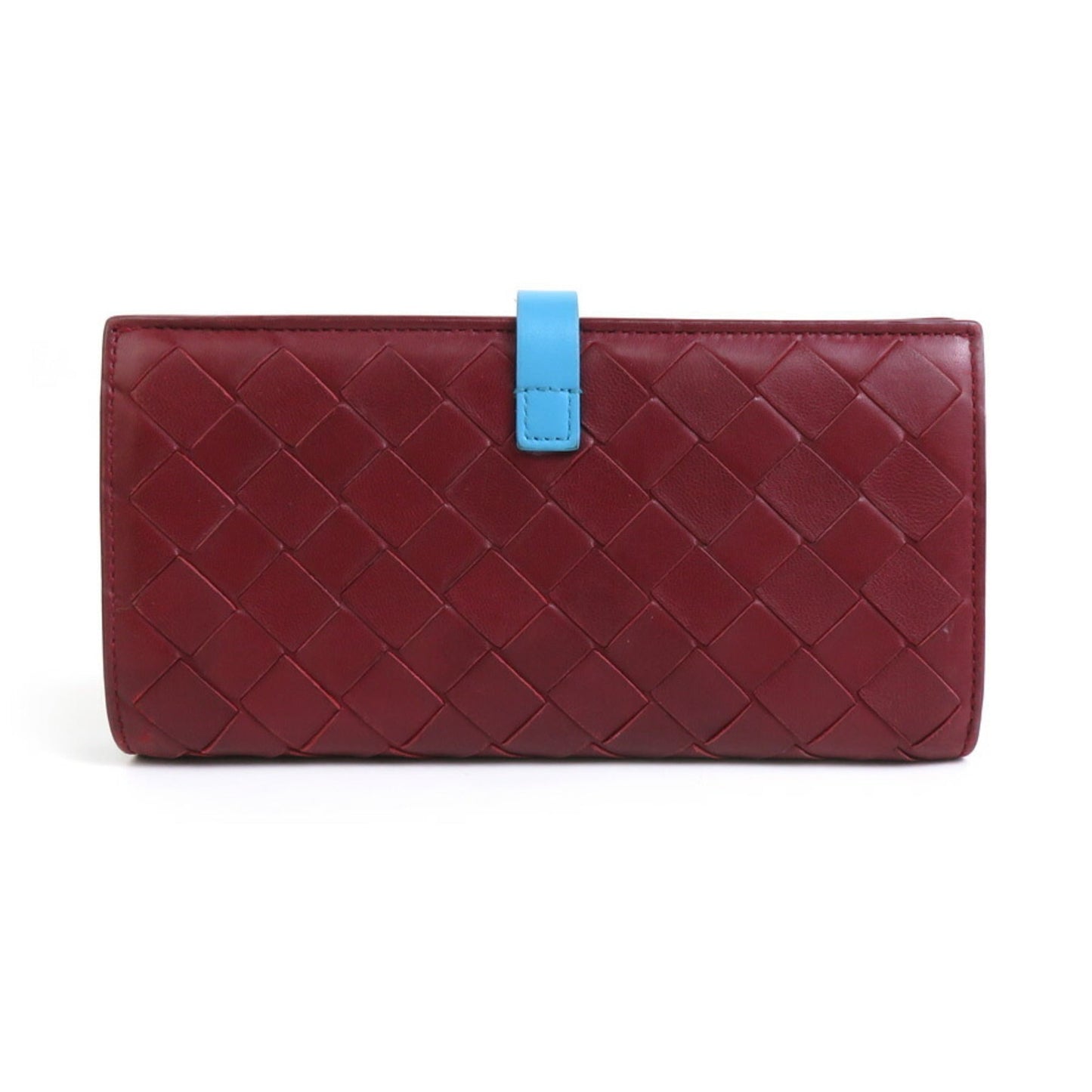 Luxury Bottega Veneta blue  Leather Long Wallet (Bi-Fold) ()
