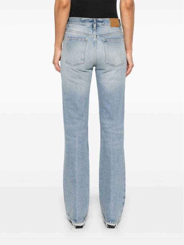 Luxury Saint Laurent Low Rise Denim Straight Jeans Blue