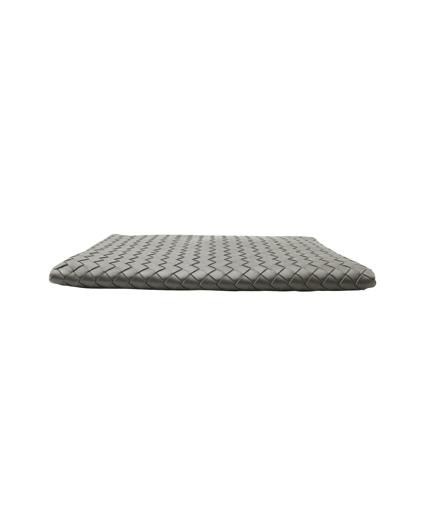 Luxury Bottega Veneta Intrecciato Pouch in Grey Leather