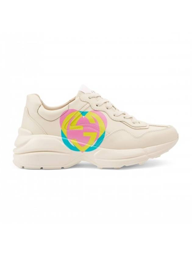 Luxury Gucci Trending 2025 Rhyton Heart Low Top Sneakers Ivory