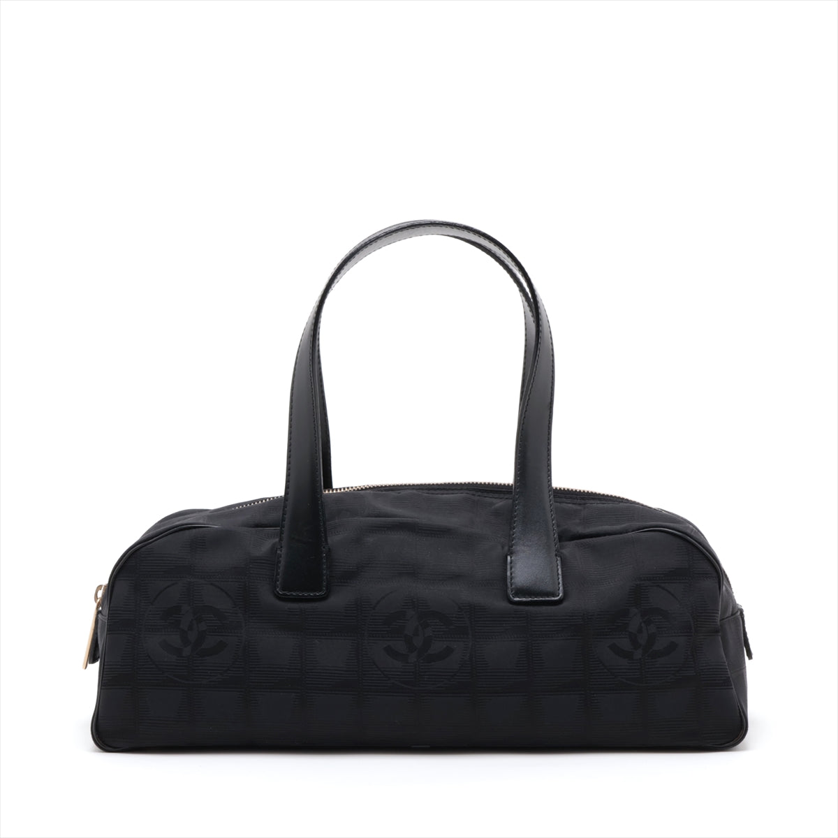 Chanel New Loveel Line Nylon  Leather Handbag Black G  8th