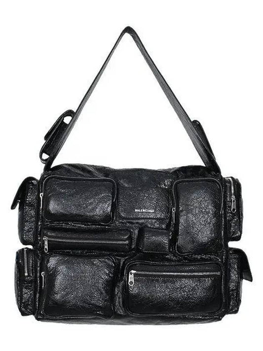 Luxury Balenciaga Superbusy Large Shoulder Bag Black