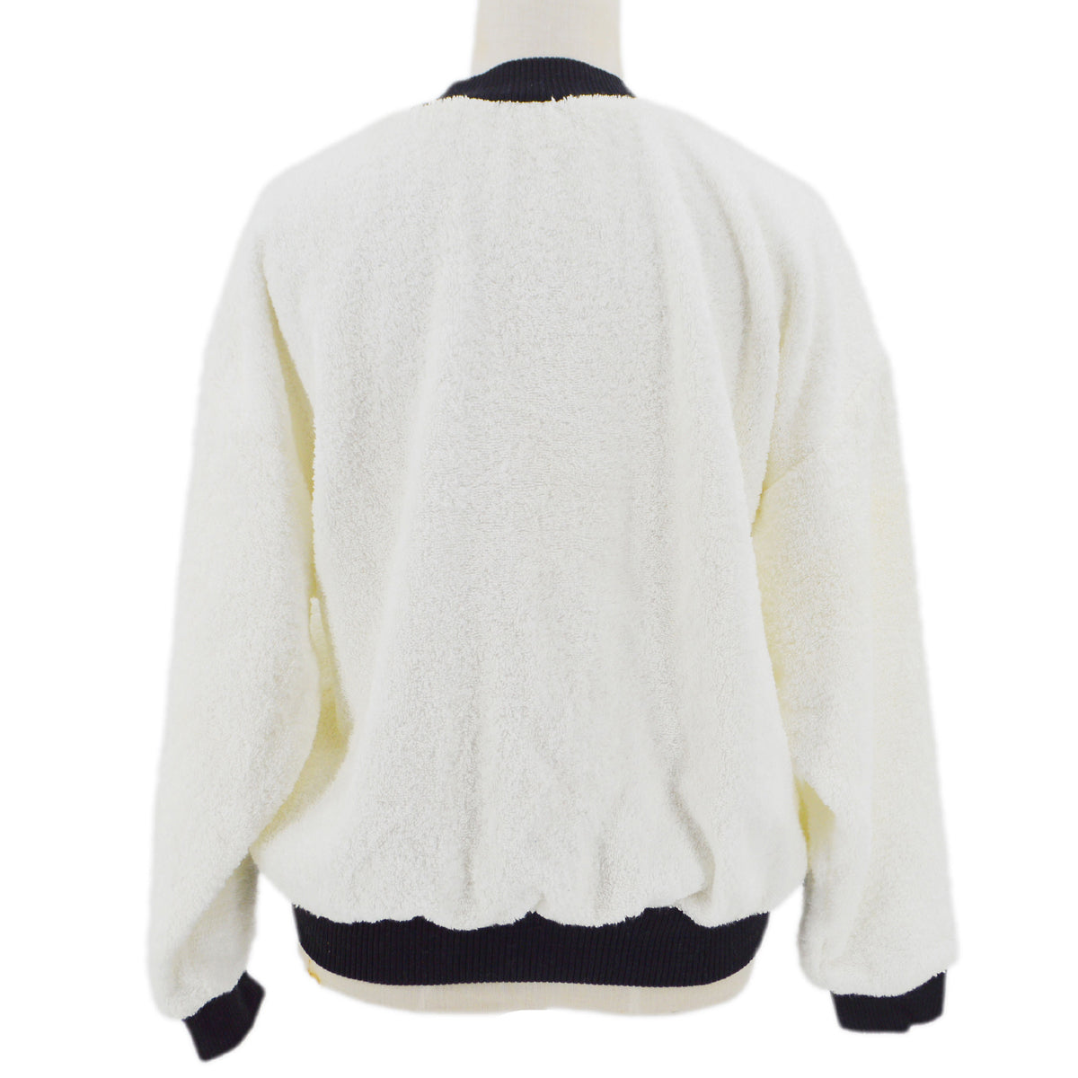 Luxury Chanel Cruise 1993 flocked-logo terry cloth sweatshirt